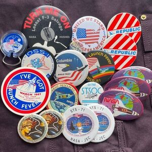 x19 Vintage NASA Pins Lot